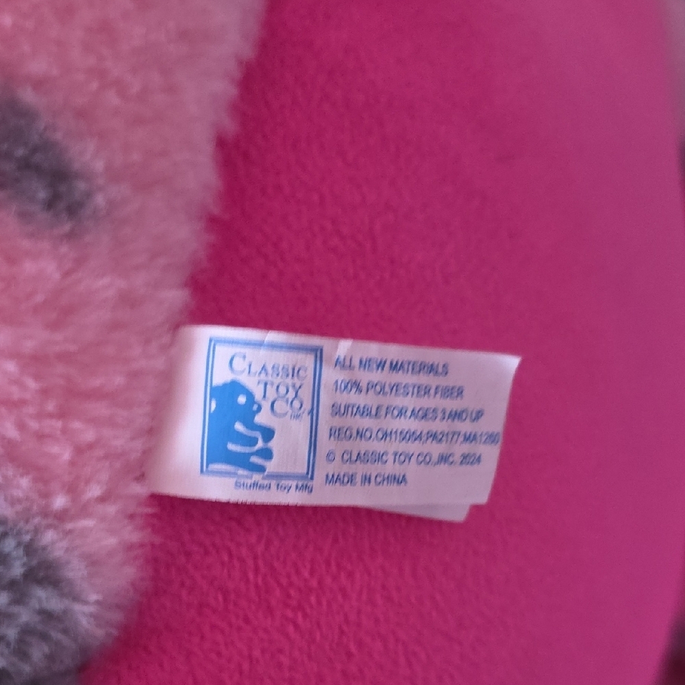 Big Pink and Gray Pig Plush Toy - Picture 7 of 9